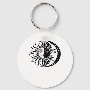 Whimsigoth Watercolour Sun Moon Witchy Classic Key Ring