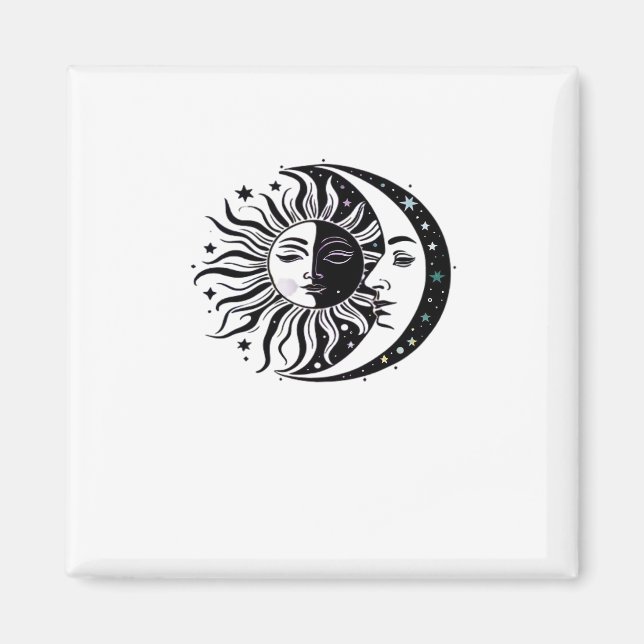 Whimsigoth Watercolour Sun Moon Witchy Classic Magnet (Front)