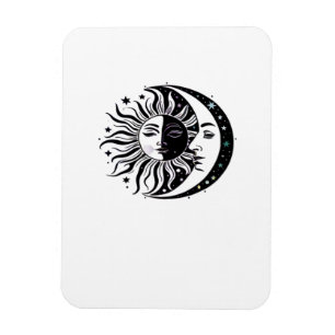 Whimsigoth Watercolour Sun Moon Witchy Classic Magnet