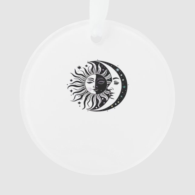 Whimsigoth Watercolour Sun Moon Witchy Classic Ornament (Front)