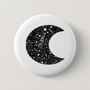 Whimsigoth Witch Moon Wicca Kawaii Goth Tattoo Ast 6 Cm Round Badge