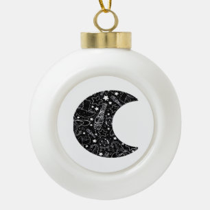 Whimsigoth Witch Moon Wicca Kawaii Goth Tattoo Ast Ceramic Ball Christmas Ornament