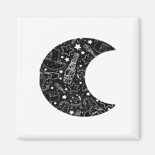 Whimsigoth Witch Moon Wicca Kawaii Goth Tattoo Ast Magnet