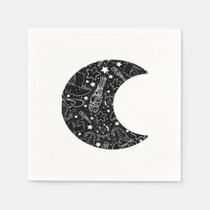 Whimsigoth Witch Moon Wicca Kawaii Goth Tattoo Ast Napkin