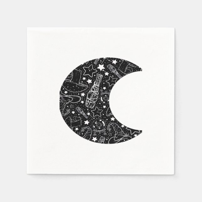 Whimsigoth Witch Moon Wicca Kawaii Goth Tattoo Ast Napkin (Front)