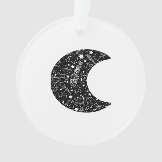 Whimsigoth Witch Moon Wicca Kawaii Goth Tattoo Ast Ornament (Front)