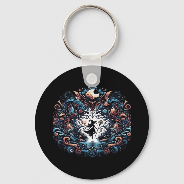 Whimsigoth Witch Within A Classic Key Ring (Front)