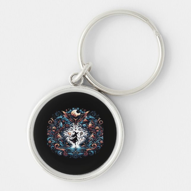Whimsigoth Witch Within A Classic Key Ring (Front)