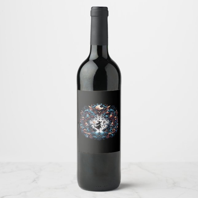 Whimsigoth Witch Within A Classic Wine Label (Front)