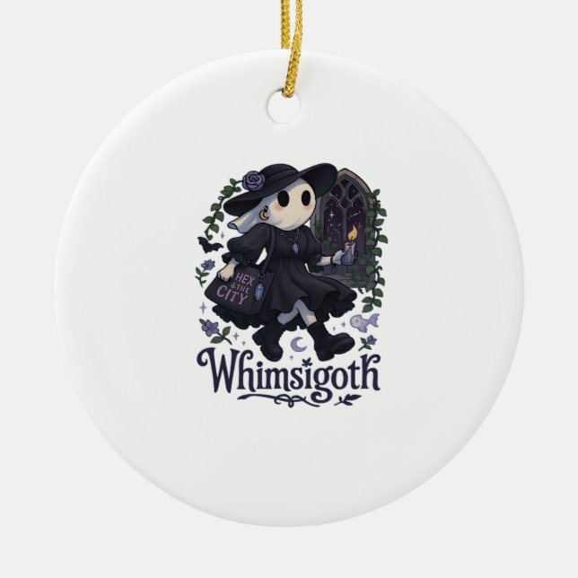 Whimsigoth With City Classic – Urban Magic Meets F Ceramic Tree Decoration (Front)