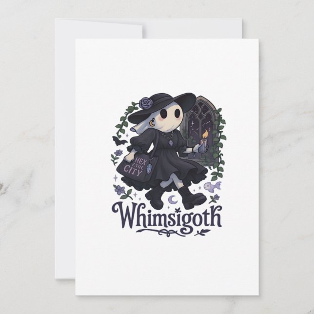 Whimsigoth With City Classic – Urban Magic Meets F Holiday Card (Front)