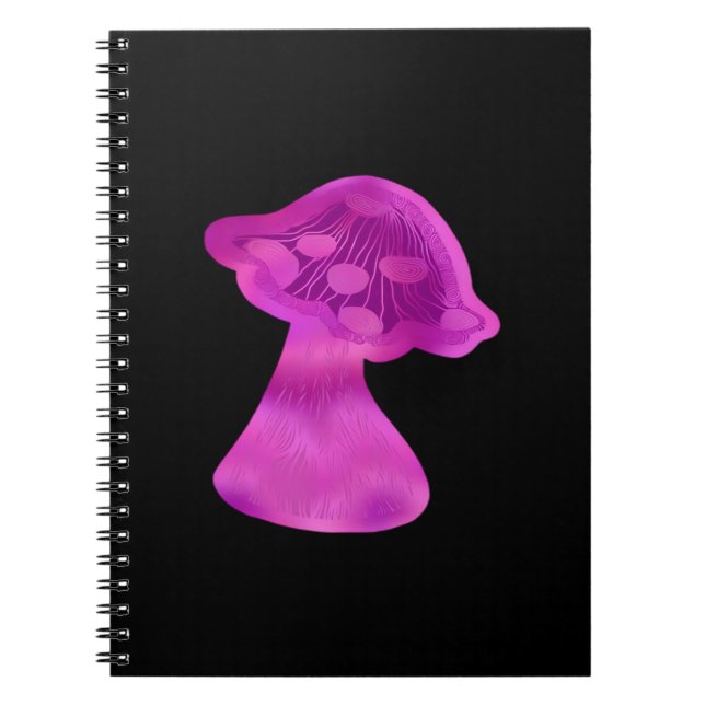 Whimsigoth Zen Pattern Mushroom Notebook (Front)