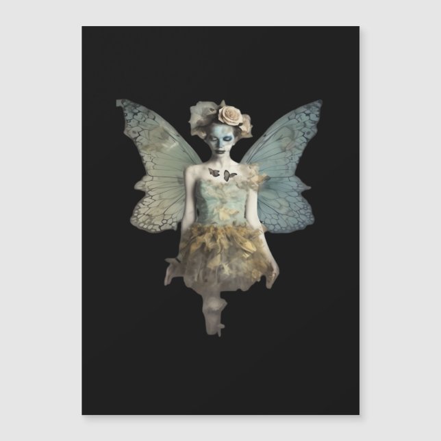 Whimsigoth Zombie Fairy Old Timey Gothic Moody Art (Front)