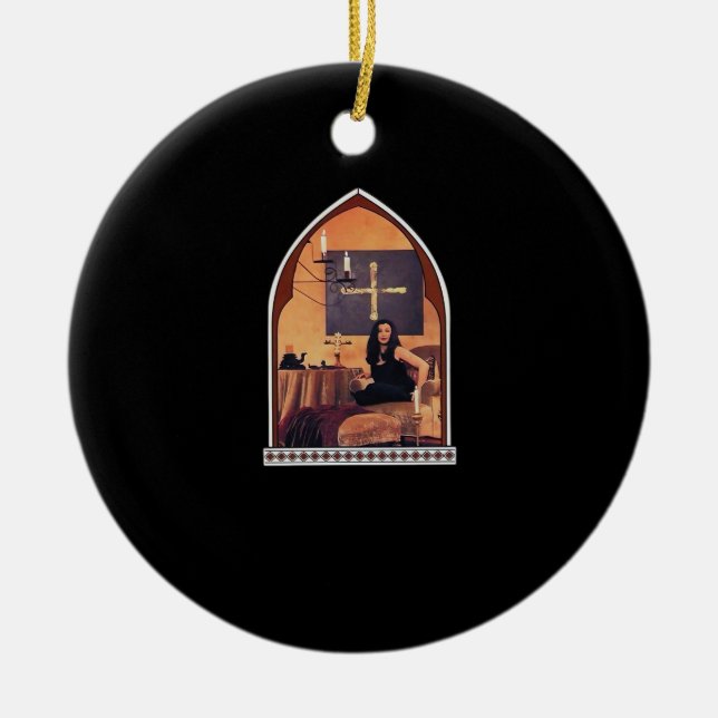 Whimsigothic Cathedral Window Classic Ceramic Tree Decoration (Front)
