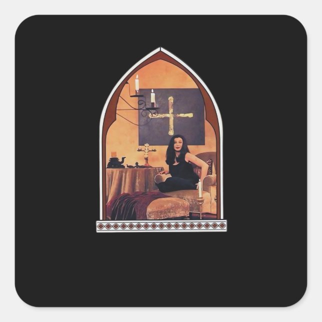 Whimsigothic Cathedral Window Classic Square Sticker (Front)