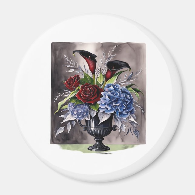 Whimsigothic – Gothic Floral Vase Aesthetic Classi Magnet (Front)