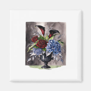 Whimsigothic – Gothic Floral Vase Aesthetic Classi Magnet