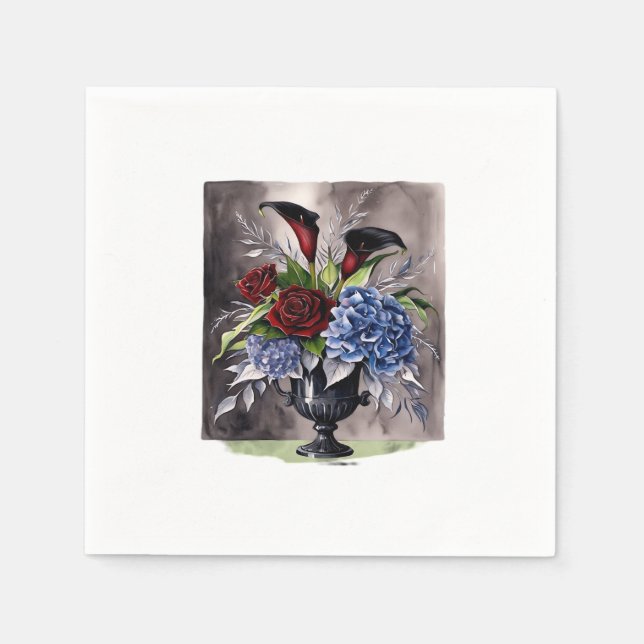 Whimsigothic – Gothic Floral Vase Aesthetic Classi Napkin (Front)