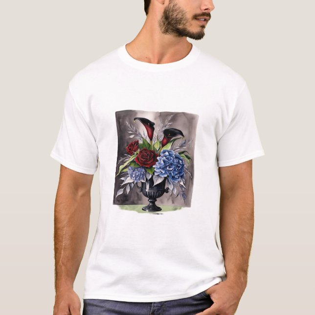 Whimsigothic – Gothic Floral Vase Aesthetic Classi T-Shirt (Front)