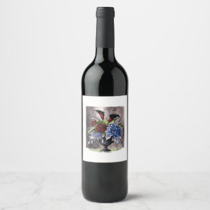 Whimsigothic – Gothic Floral Vase Aesthetic Classi Wine Label