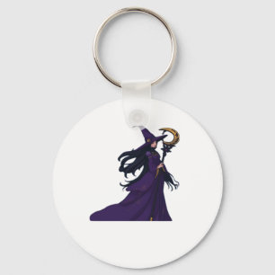 Whimsigothic Moon Witch Key Ring