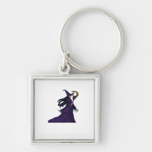 Whimsigothic Moon Witch Key Ring