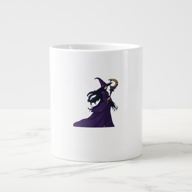 Whimsigothic Moon Witch Large Coffee Mug (Front)