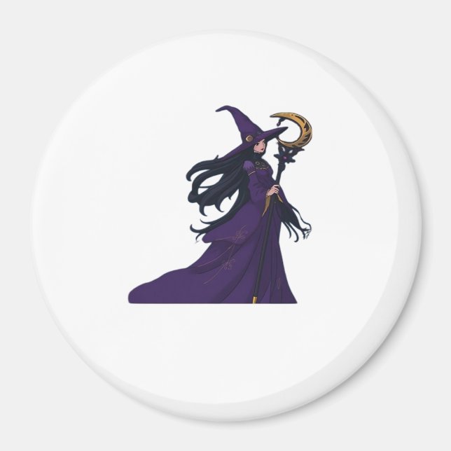 Whimsigothic Moon Witch Magnet (Front)