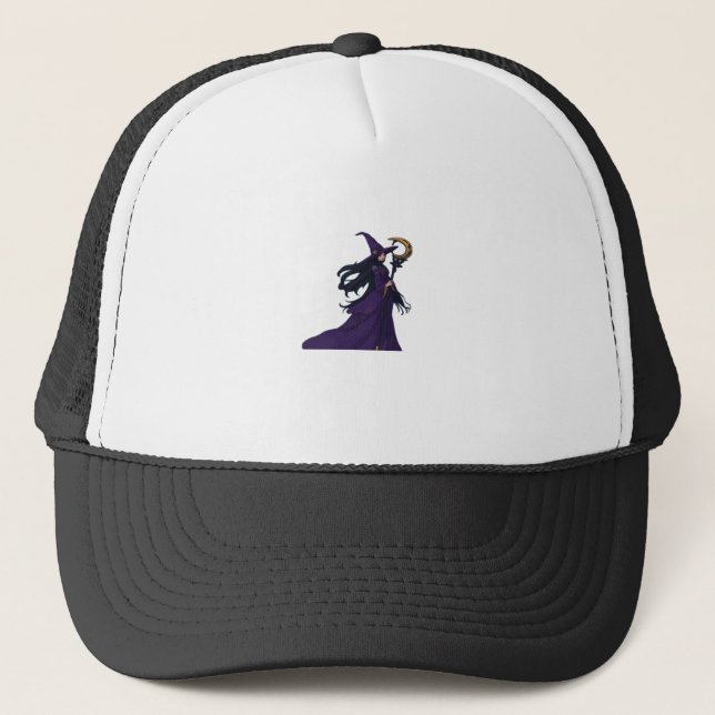Whimsigothic Moon Witch Trucker Hat (Front)