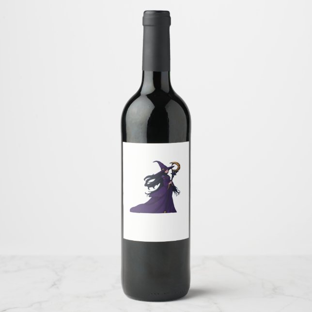 Whimsigothic Moon Witch Wine Label (Front)