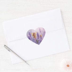 Whimsy Among the Purple Blooms Heart Sticker