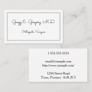 Whimsy and Plain Orthopaedic Surgeon Business Card