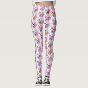 Whimsy ballerina ballet swans art leggings