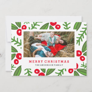 Whimsy Berries Holiday Photo Card