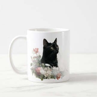 Whimsy Black Cat Coffee Mug