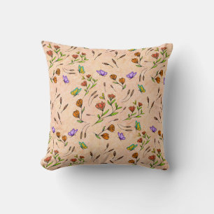 Whimsy Bloom Floral – Hand-Drawn Botanical Cushion