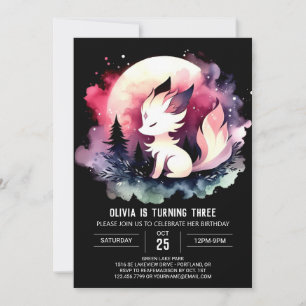 Whimsy Boho Wolf Birthday Invitation