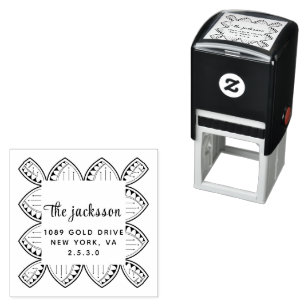 Whimsy Botanical Family Name & Return Address  Self-inking Stamp