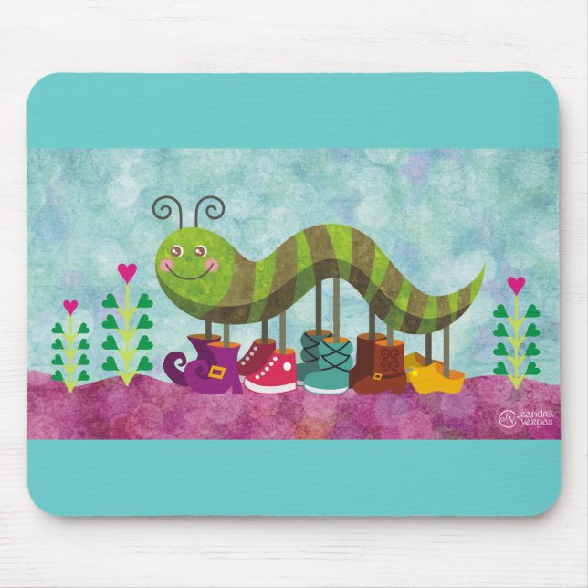 whimsy caterpillar mouse mat (Front)