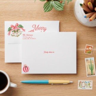 Whimsy Christmas Ornaments White Envelope