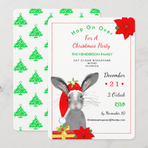 Whimsy Christmas Rabbit Woodland Animal Invite