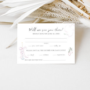 Whimsy Colorful Illustrated Wedding RSVP Card