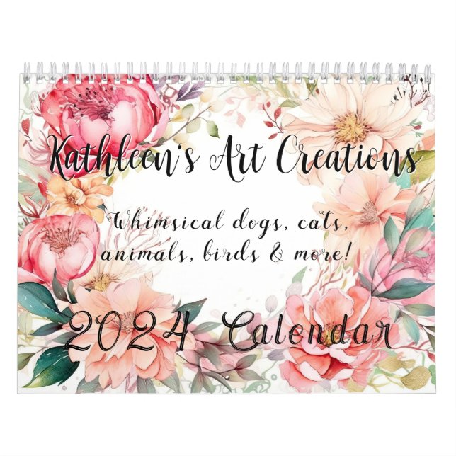 Whimsy Dogs, Cats, Animals, Birds and More 2024 Calendar (Cover)