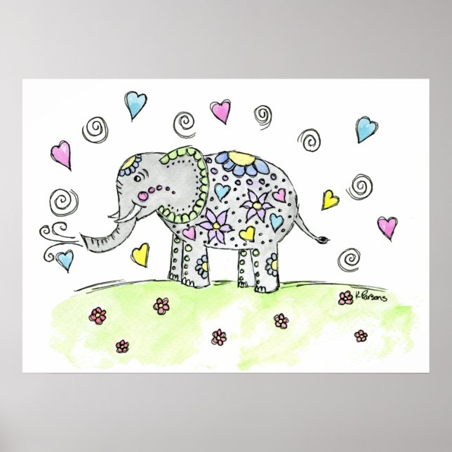 Whimsy Elephant Poster (Front)