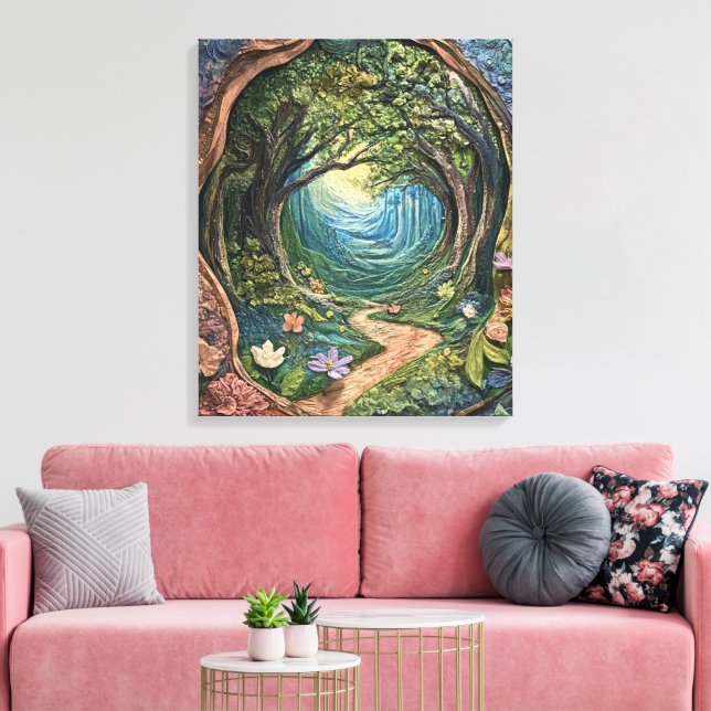  Whimsy-Enchanted-Forest Canvas Print (Insitu(LivingRoom))