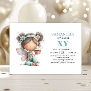 Whimsy Fairy Girl 2nd Birthday Pastel Magical Invitation