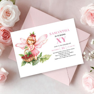 Whimsy Fairy Girl Birthday Pink Blush invitation