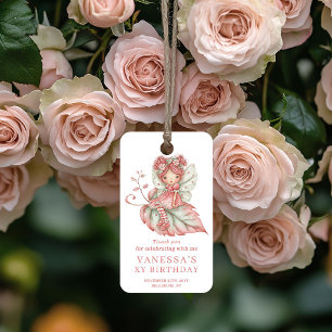 Whimsy Fairy Girl Blush Floral Birthday Gift Tags