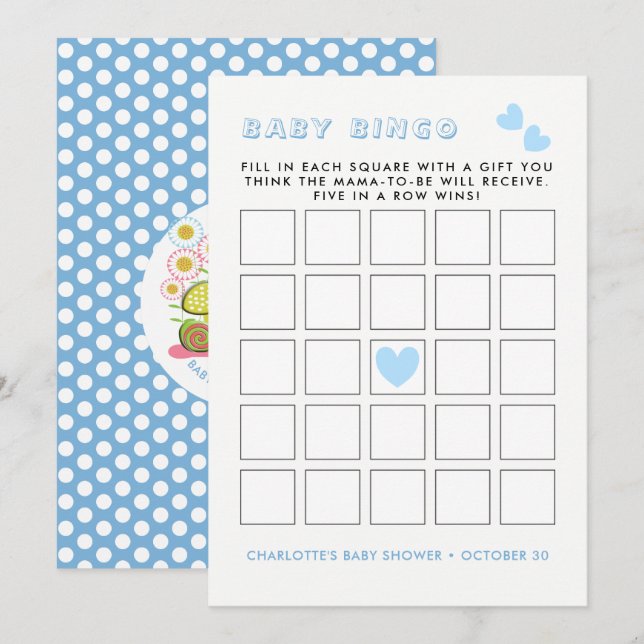 Whimsy Fairy-tale Garden Baby Shower Bingo Game Invitation (Front/Back)