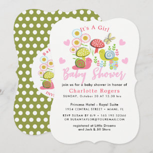 Whimsy Fairy-tale Spring Garden Baby Girl Shower Invitation